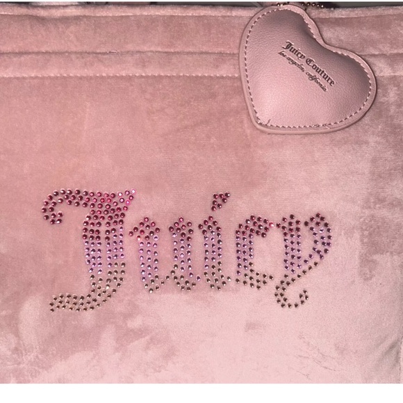 🌟SOLD🌟NEW! JUICY COUTURE Velour Big Spender Tote Bag Dusty Blush Pink - Picture 7 of 9